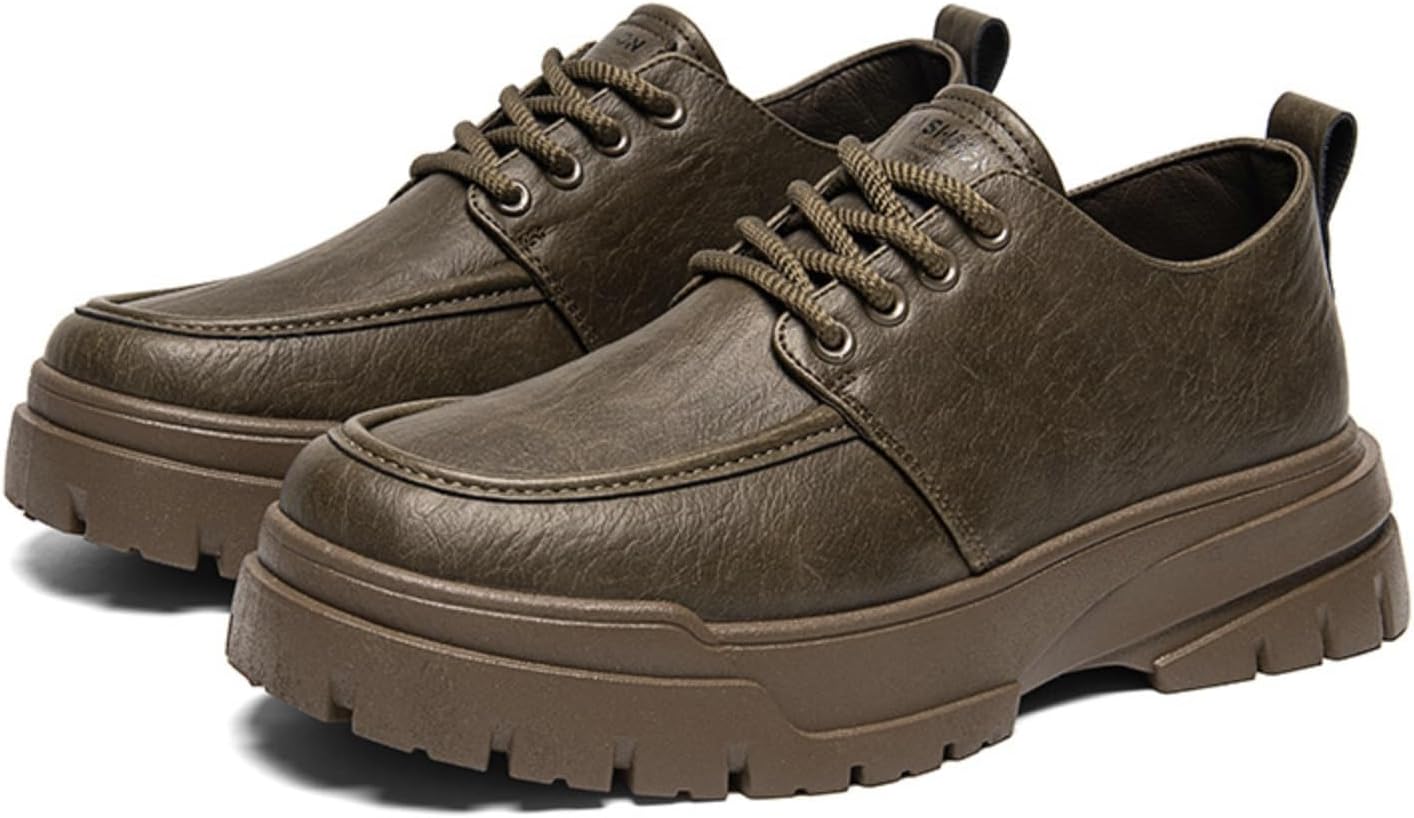 

Мужские оксфорды с толстой подошвой, ботинки и повседневные кроссовки, приподнятая платформа в колледж-стиле Azttoztto, коричневый