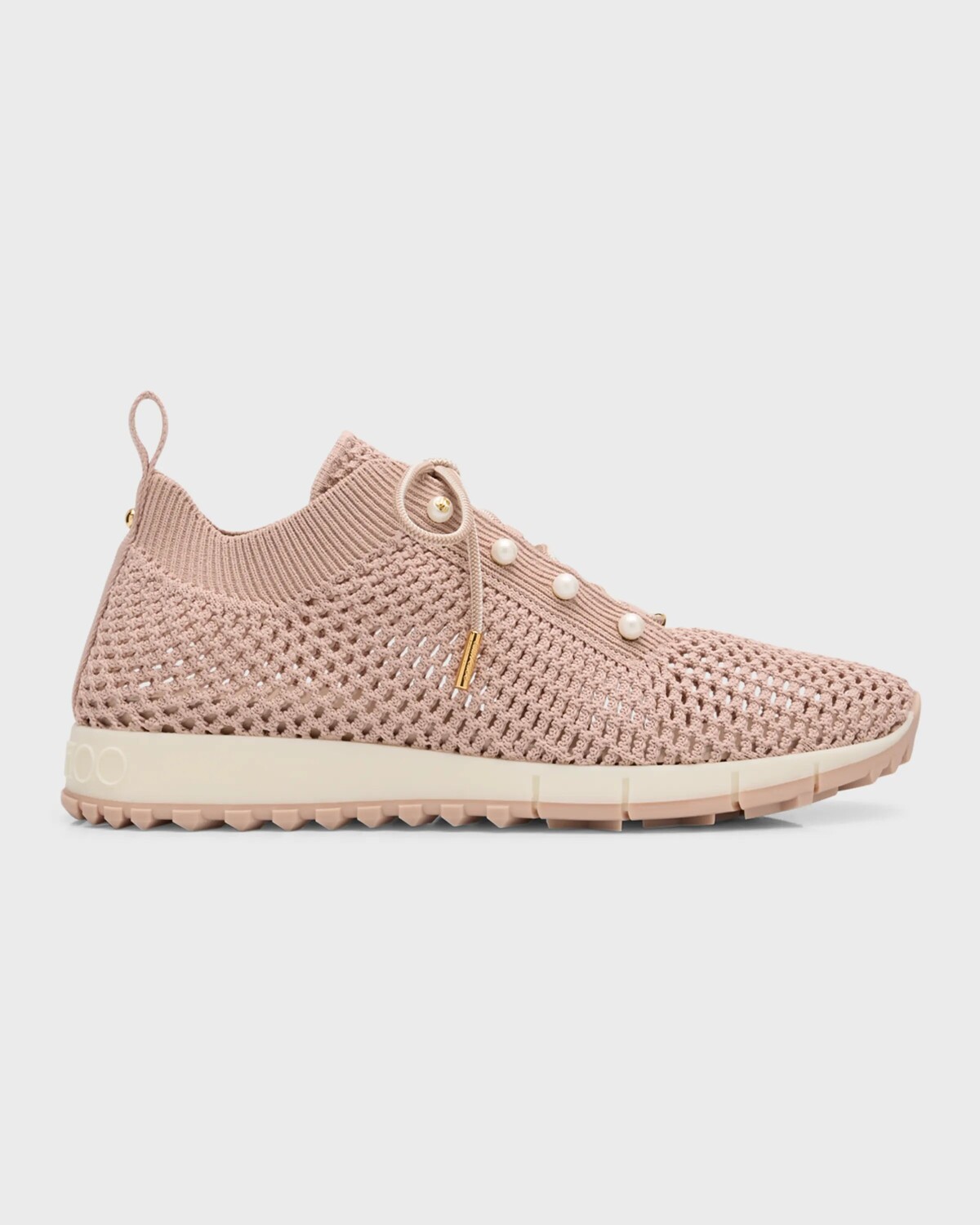 Вязаные жемчужные кроссовки на шнуровке Veles Jimmy Choo, цвет Macaron Multi