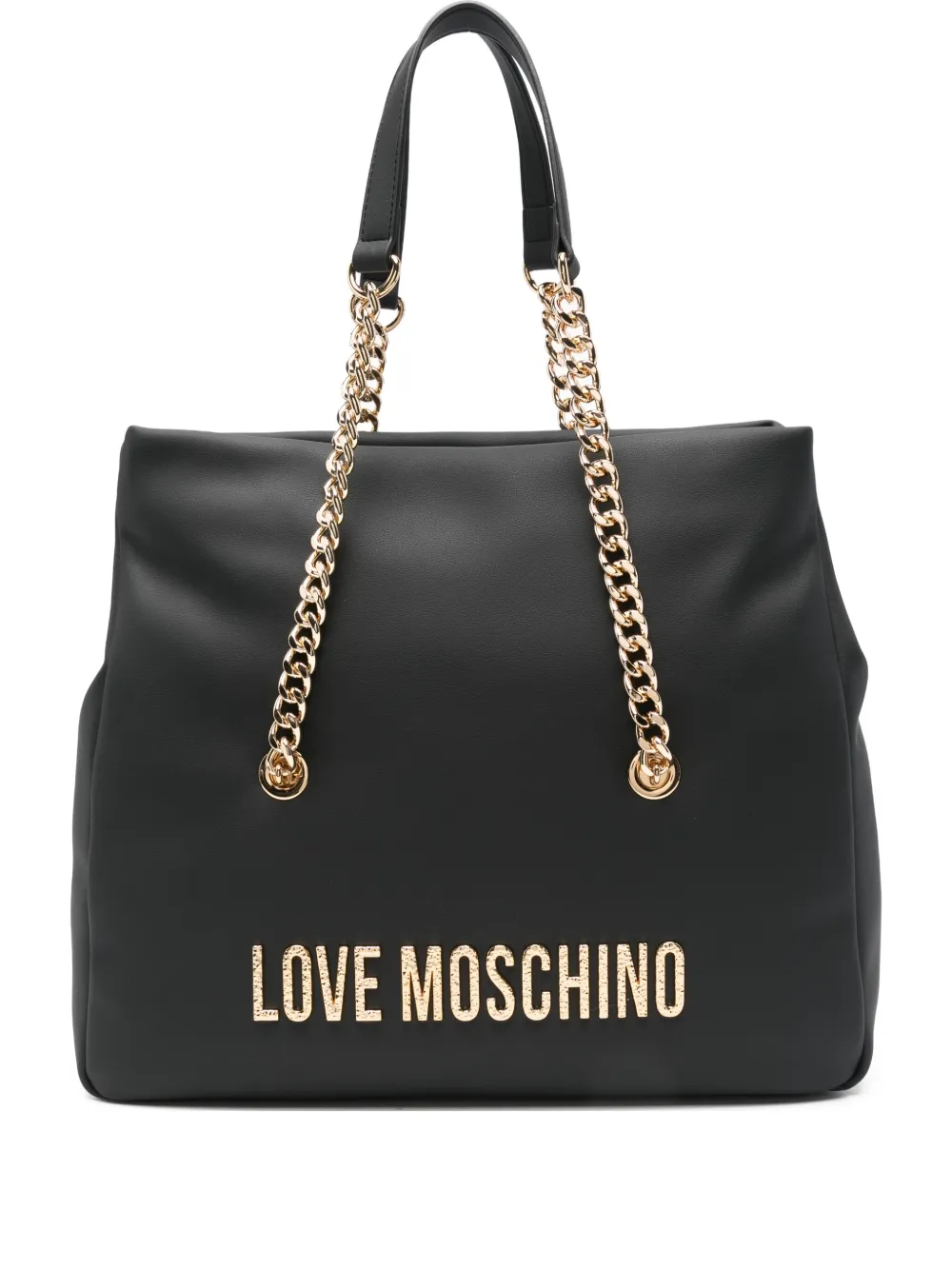 

Кожаная сумка-тоут Love Moschino, черный