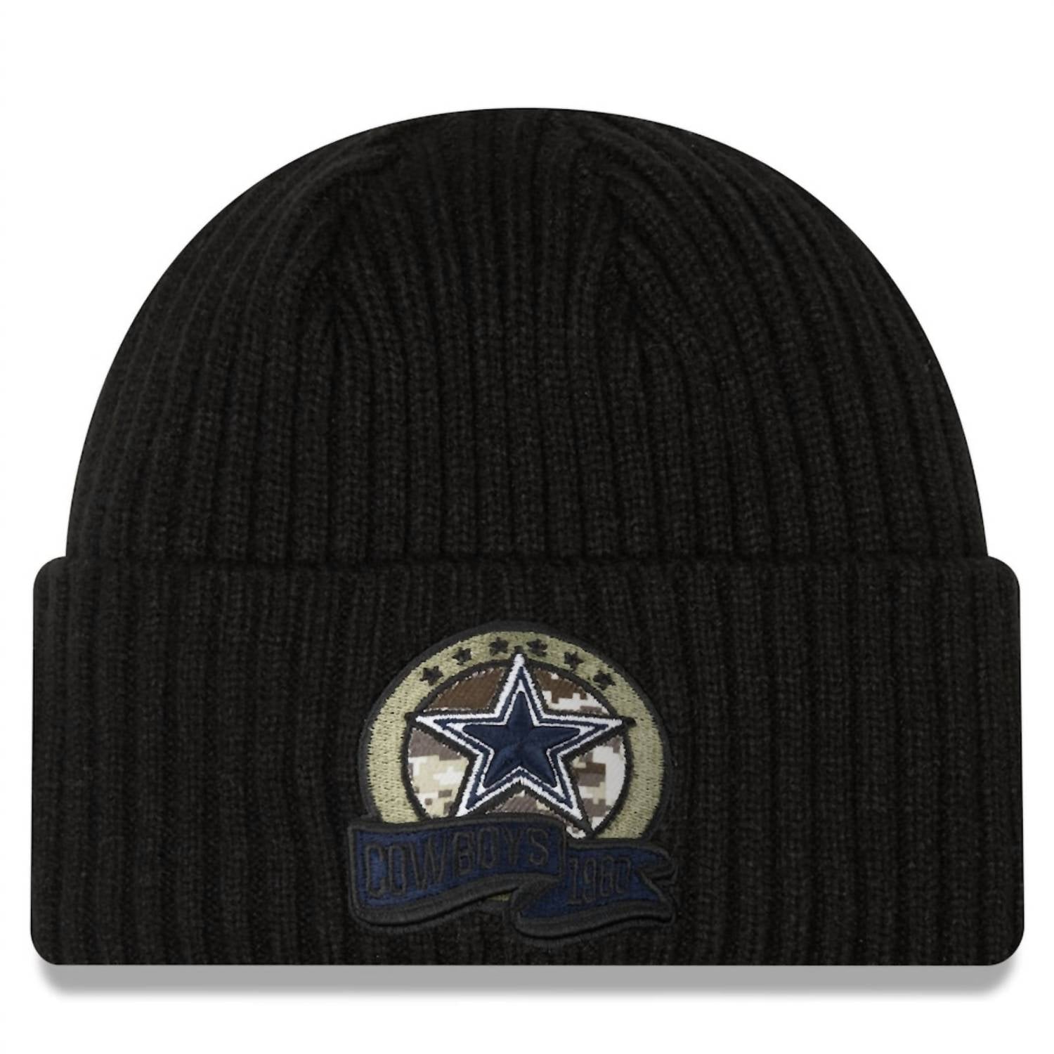 

Мужская вязаная шапка Dallas Cowboys New Era 2022 Salute To Service черного цвета