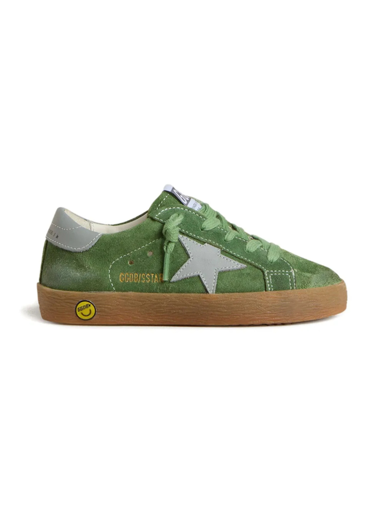 Замшевые кроссовки Golden Goose Kids Super Star, зеленый — фото 2