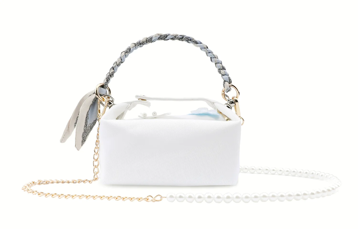 DIOR Custom Makeup Bag Silver Vine Whisper, Colored Glaze Butterfly Dream, Noble, Star Gauze Flower Basket, Elegant, Silver Rattan Whispers — фото 4