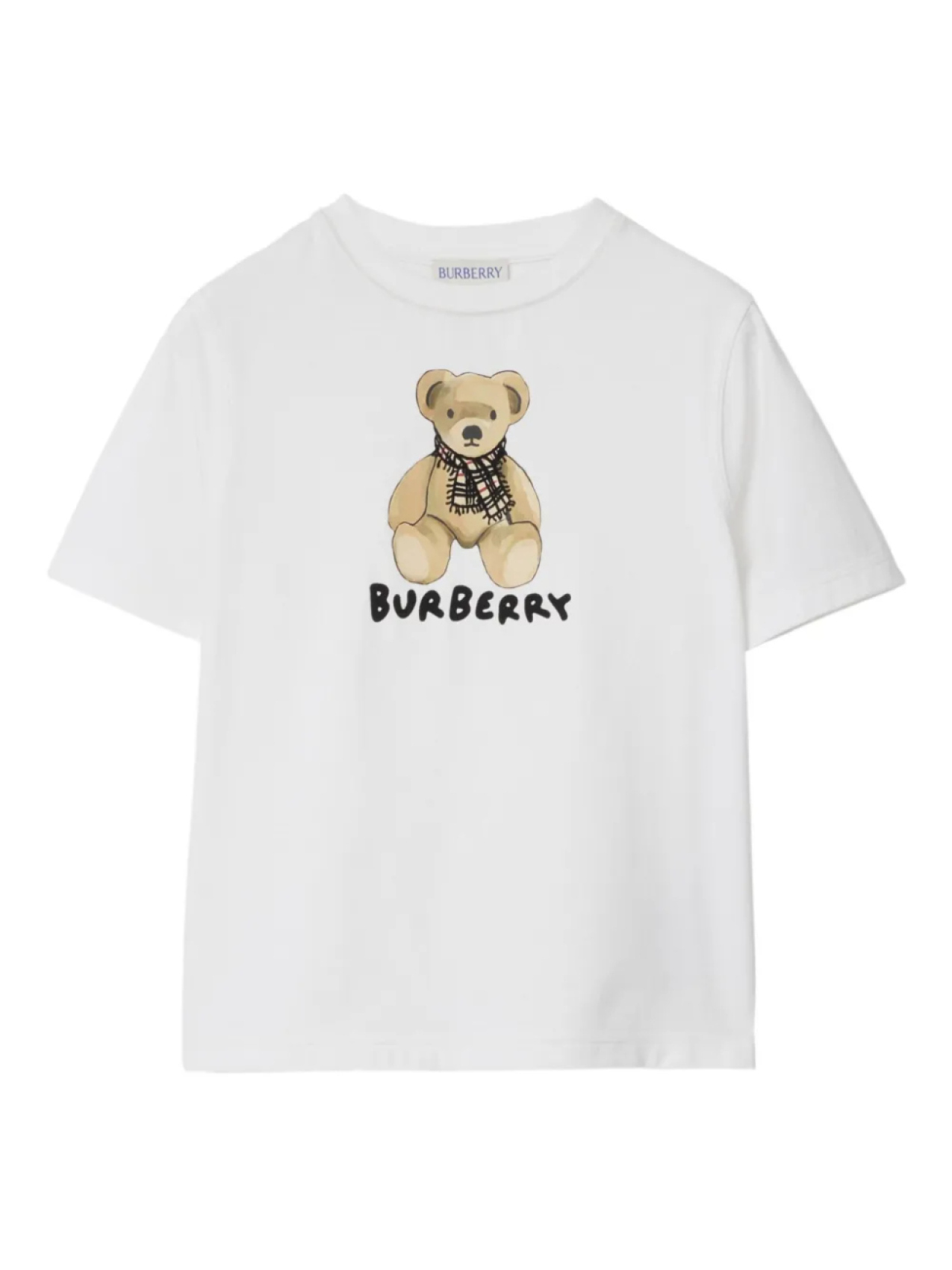 

Футболка Burberry Kids с изображением медведя Томаса, белый
