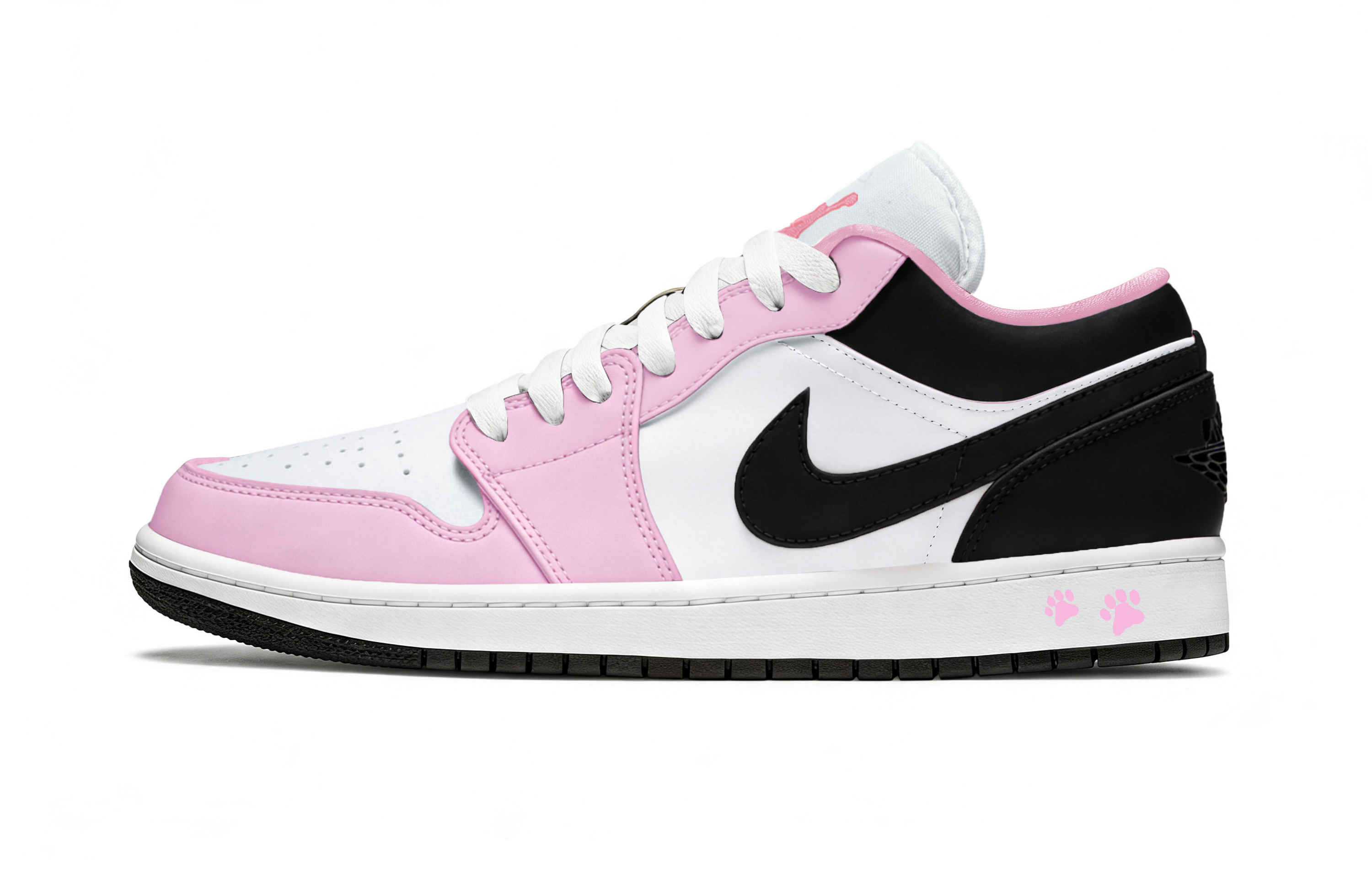

Jordan Air 1 Milk Foam Cat Paw Leather низкие детские баскетбольные кроссовки Black Pink Unisex