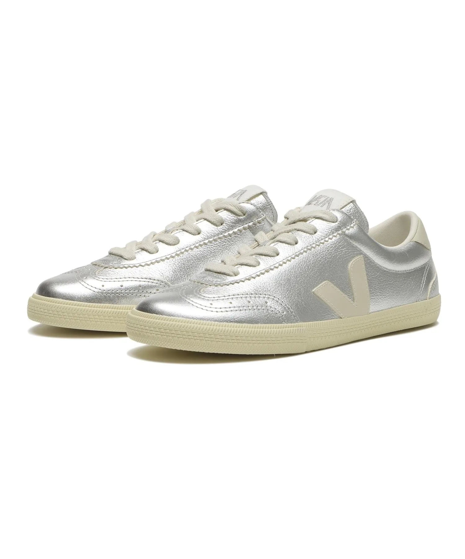 Кроссовки из натуральной кожи Volley VJVO200749 VEJA серебряные — фото 3