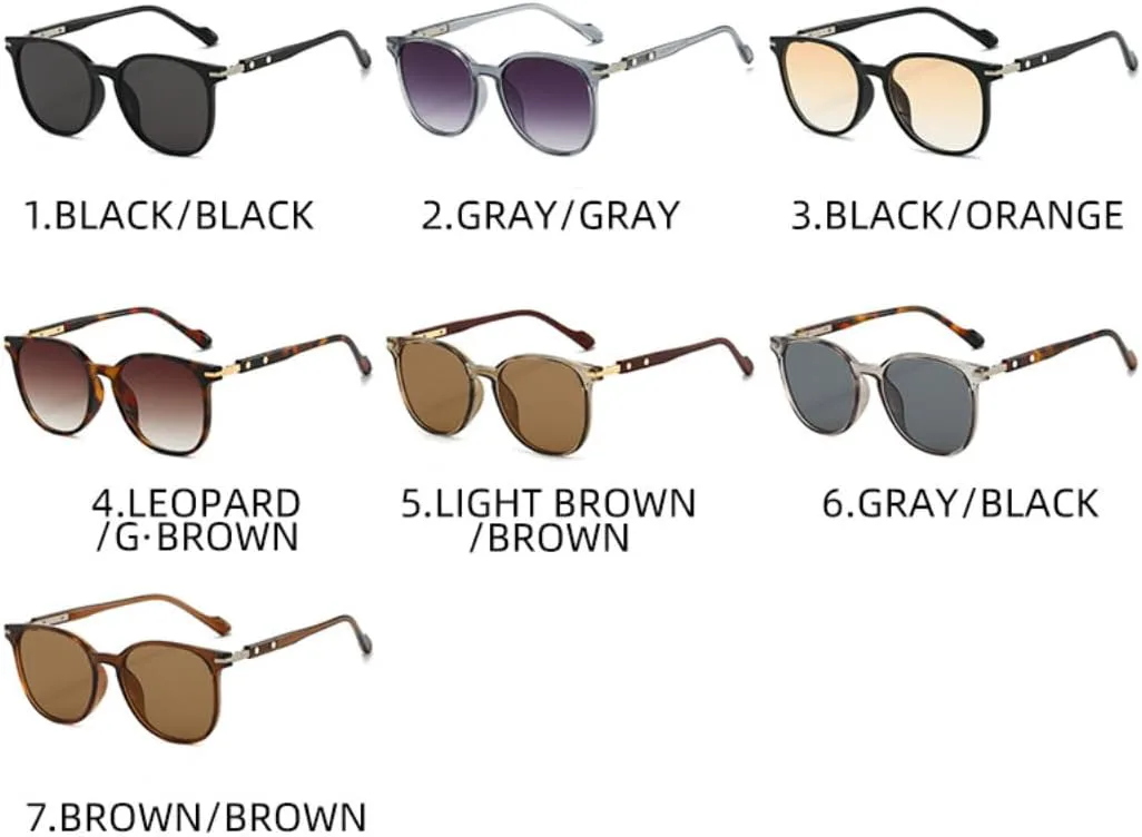 

Солнцезащитные очки для мужчин и женщин - защита UV400 - леопардовый градиентный круглый дизайн, для занятий спортом на открытом воздухе и вождения DSVIGF, Grey Black