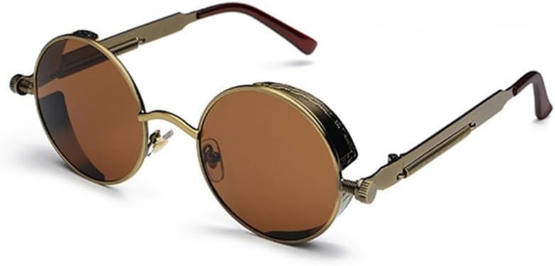 

Ретро женские круглые солнцезащитные очки в стиле стимпанк с металлической оправой, винтажные круглые солнцезащитные очки для мужчин и женщин, зеркальные, UV400 VFDHN, 4