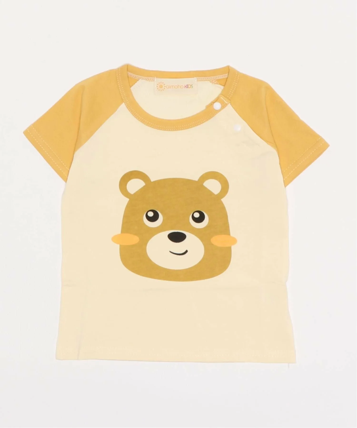 Милая футболка с коротким рукавом и принтом животного. Aimoha Kids, Yellow — фото 2