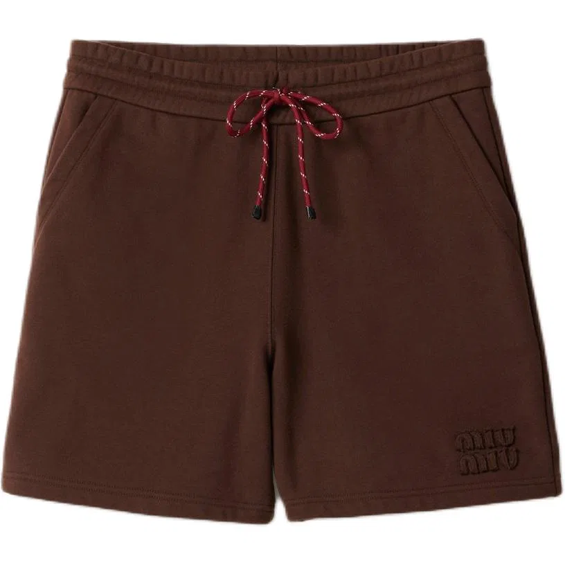 Шорты из хлопка MIU MIU, Brown