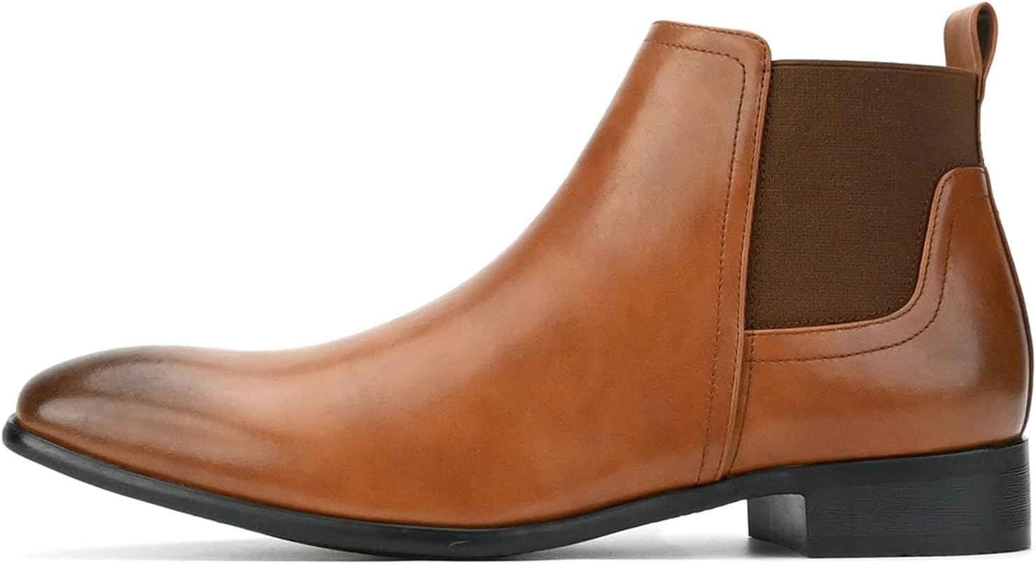 

Мужские ретро-ботинки челси на массивном каблуке от FIFILAPIN, классический острый носок, эластичная резинка, удобные, нескользящие, без застежек, элегантные ботильоны для деловых встреч, вечерних мероприятий и работы, коричневый