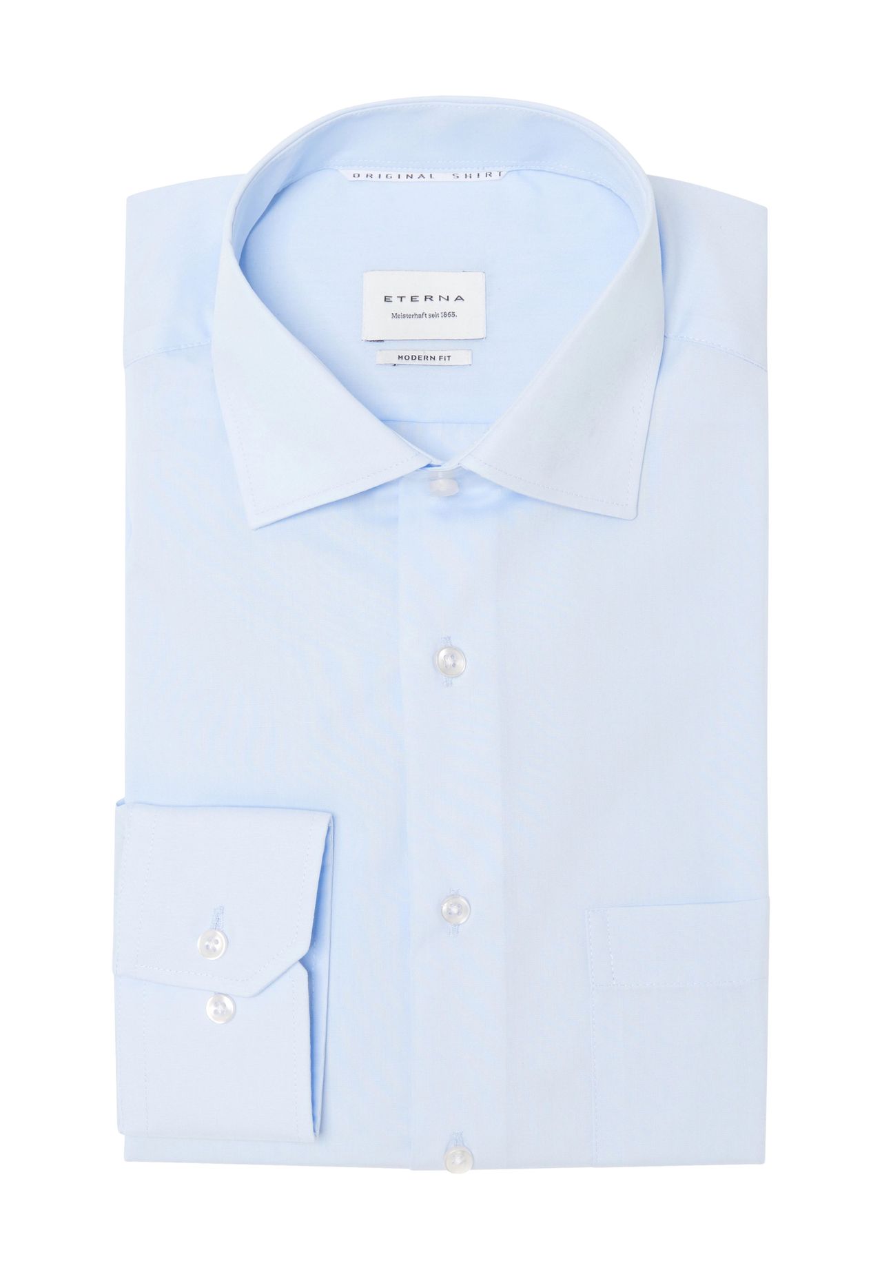 

Деловая рубашка Original Shirt, современный крой, нагрудный карман, мужская ETERNA, цвет 10 Hellblau