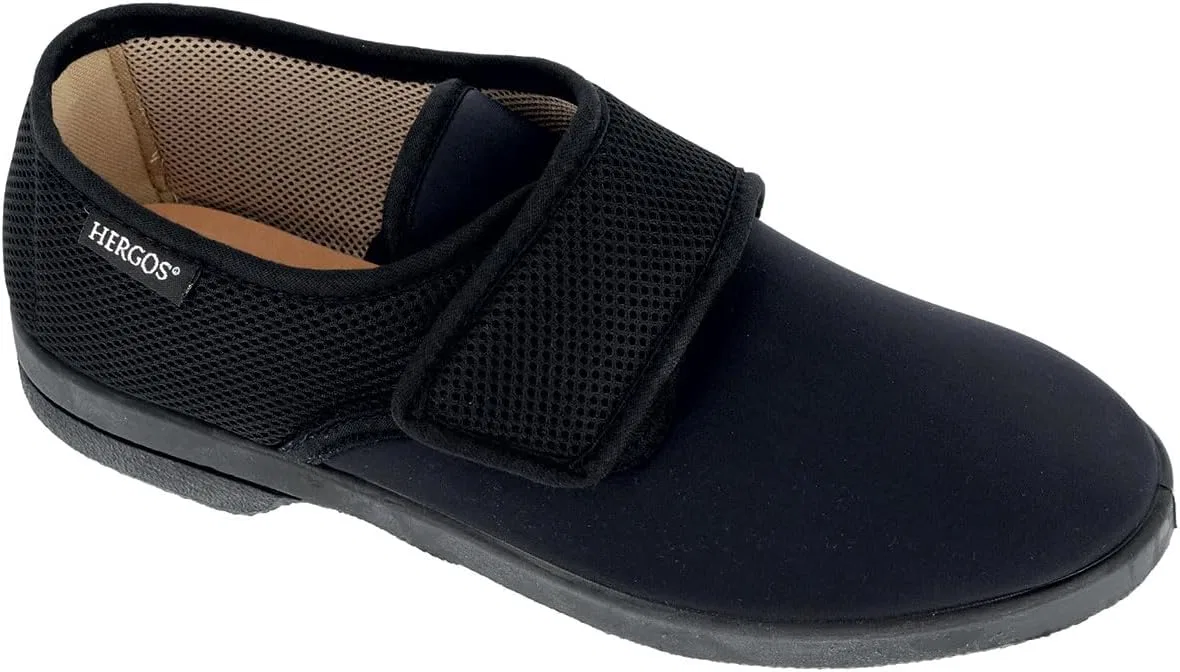 Реабилитационная обувь Hergos H062. Мужские закрытые тапочки, Black