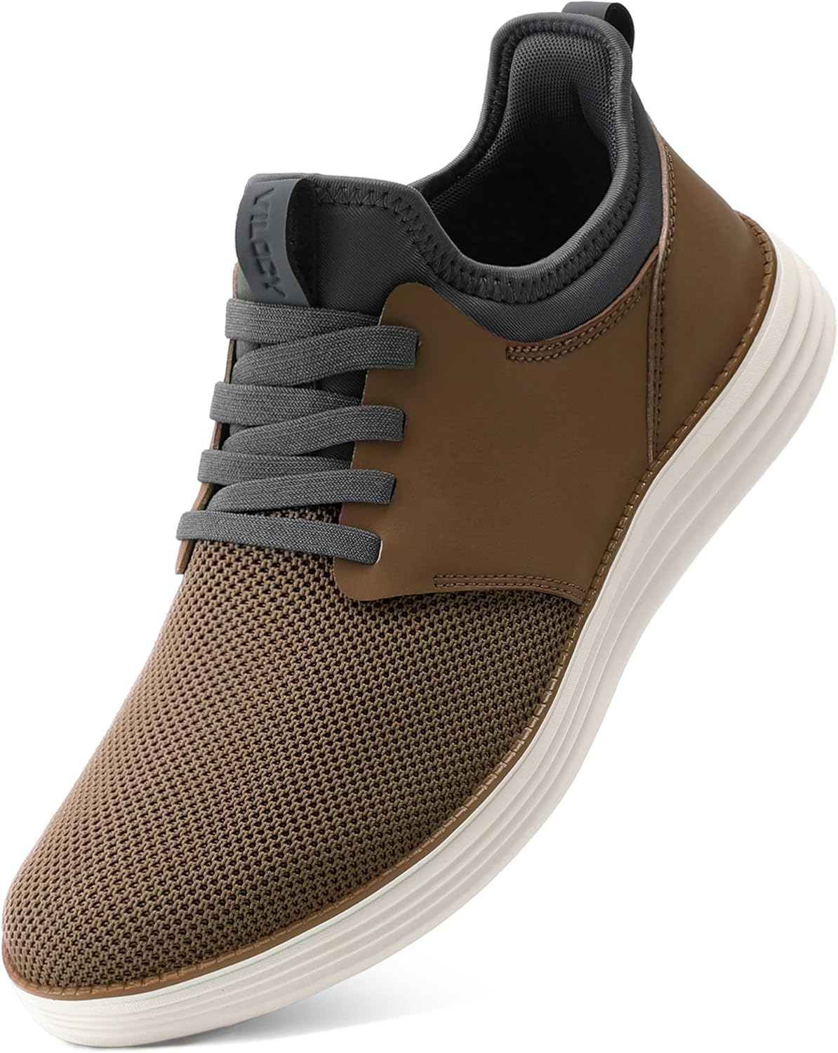 

Мужские слипоны VILOCY, повседневная обувь без шнурков, модные кроссовки, сетчатые теннисные туфли для прогулок и работы, удобные, дышащие, легкие, с противоскользящей подошвой, коричневый