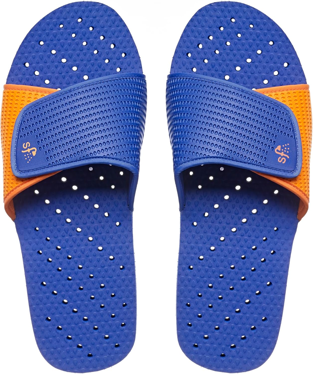 

Мужские шлепанцы Showaflops - Быстро сохнущая подошва - Регулируемые - Противоскользящие для душа, синий/оранжевый