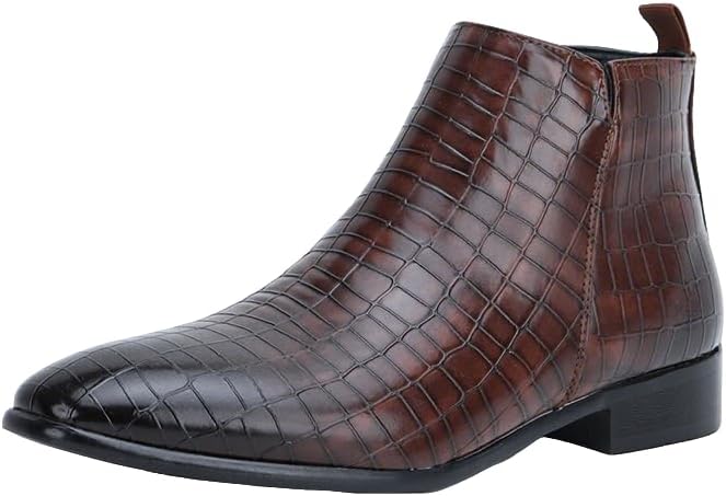 

Мужские ботинки Santimon Chelsea с крокодиловым принтом, классические, легкие и удобные, на молнии, повседневные и официальные, коричневый