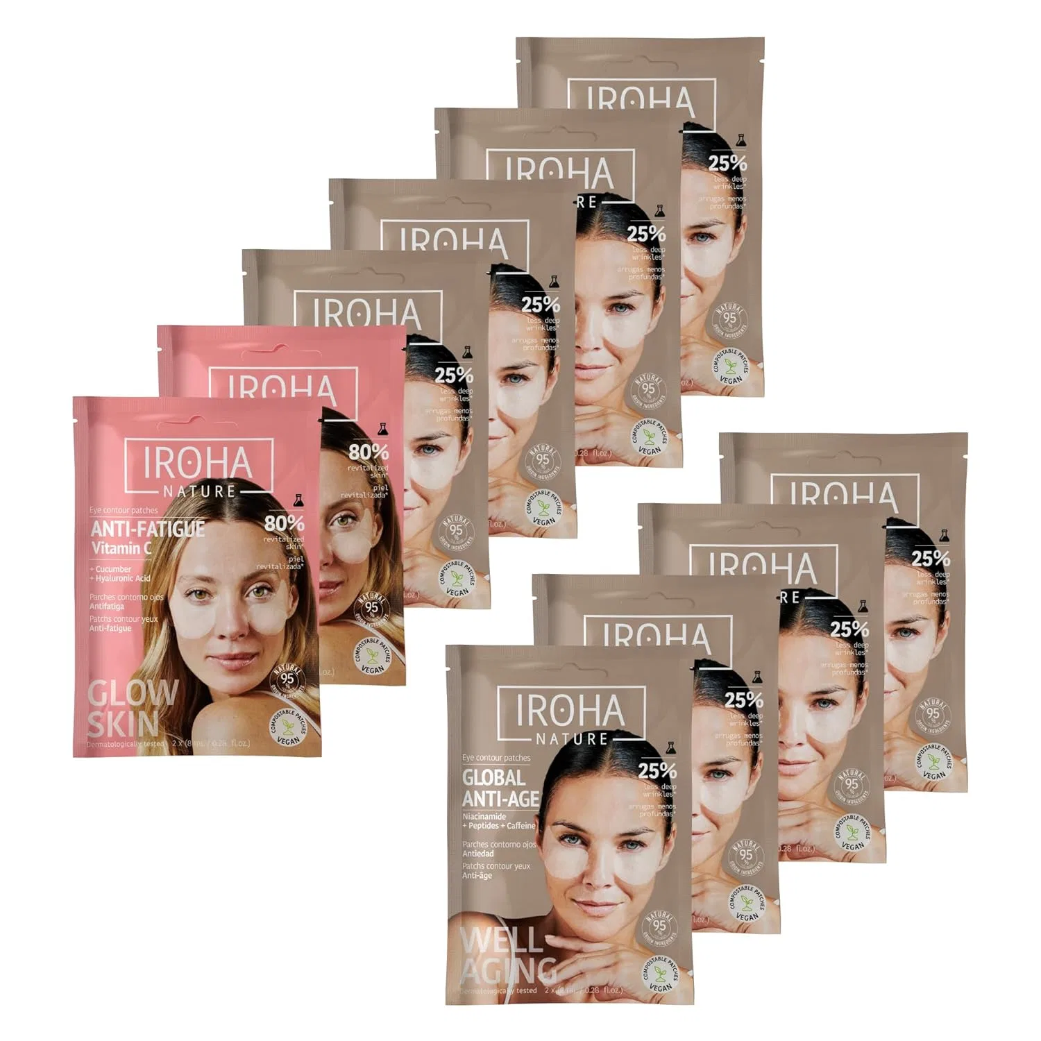 Набор тканевых патчей для глаз от Iroha Nature, 10 шт. Iroha Nature, Against Dark Circles