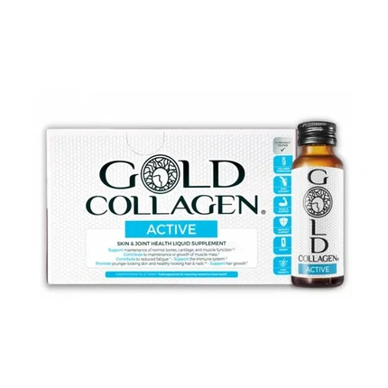 

Активная жидкая добавка Gold Collagen для кожи, волос и суставов - 10 флаконов по 50 миллилитров Minerva Research Labs