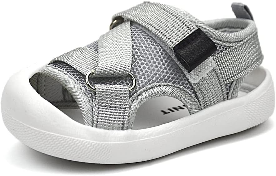 

Детские спортивные сандалии OAISNIT для мальчиков и девочек, легкие, с противоскользящей резиновой подошвой, для пляжа и воды, летние ходунки для малышей, серый