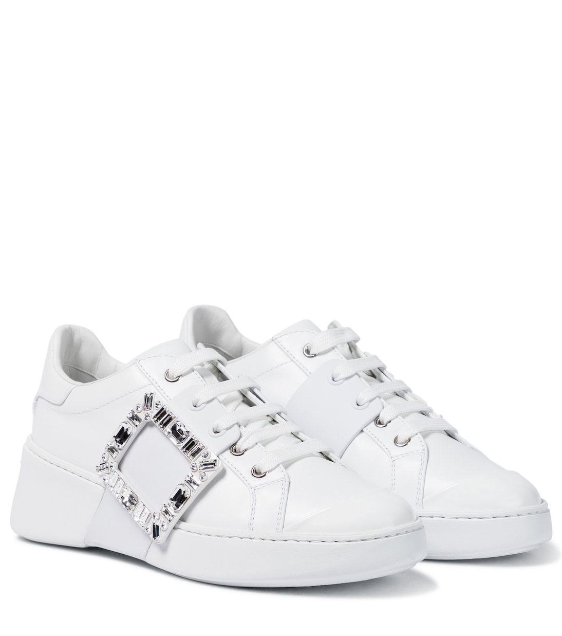 Кроссовки Viv Skate Strass из кожи Roger Vivier, Bianco