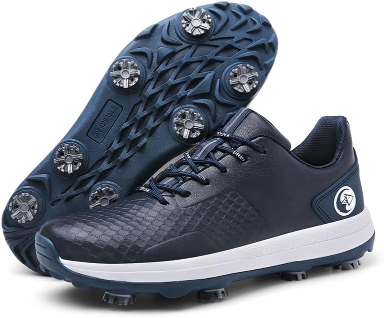 

Водонепроницаемые мужские гольф туфли Профессиональные мужские спортивные кроссовки для гольфа с шипами, мужская обувь для гольфа с 8 шипами, кроссовки для ходьбы по траве Qz-Itry, темно-синий