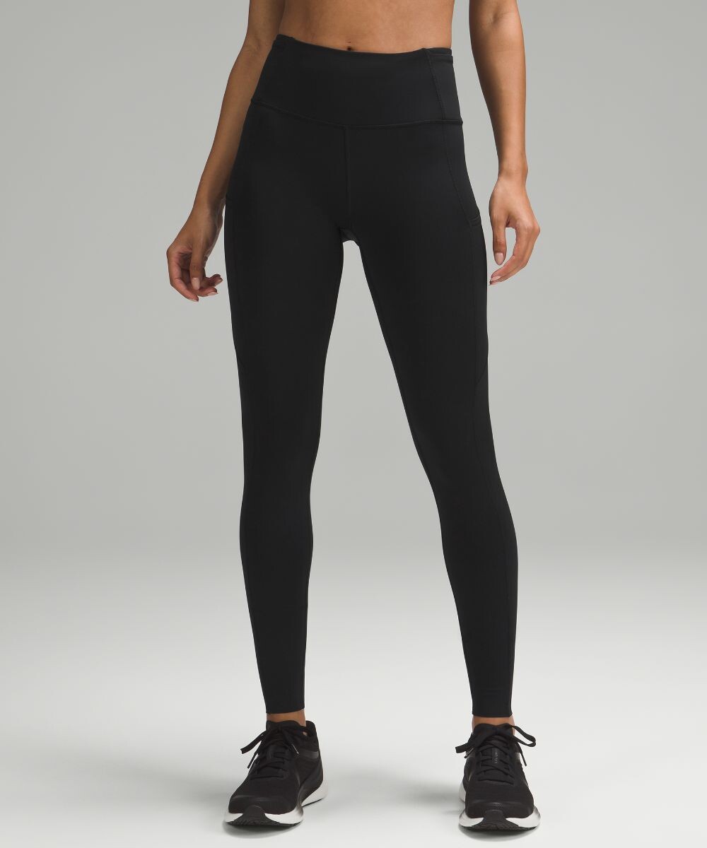 

Быстрые и свободные леггинсы с высокой посадкой Lululemon, черный
