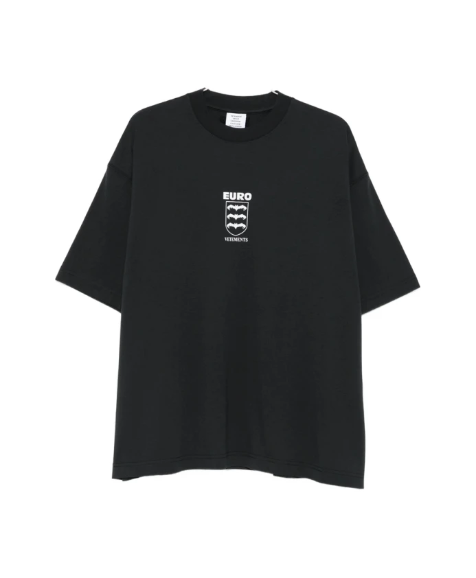 

Черная футболка с круглым вырезом и логотипом Vetements, черный