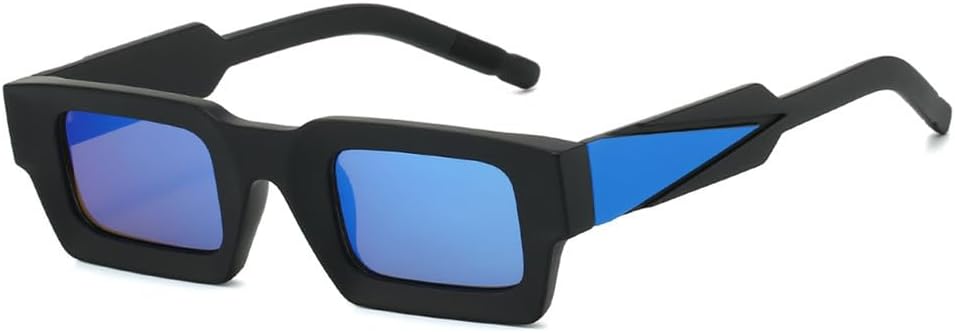 

Двухцветные солнцезащитные очки с заклепками и защитой от УФ-излучения UV400 для мужчин и женщин, с градиентным покрытием, идеально подходят для путешествий на открытом воздухе и вождения UYPTK, Black Blue Mirror