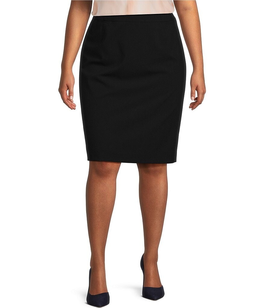 

Роскошная эластичная юбка-карандаш Calvin Klein Plus Size с высокой посадкой, синий