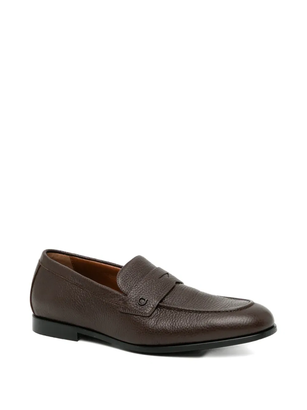 Лоферы Gancini из зернистой кожи Ferragamo, коричневый — фото 2