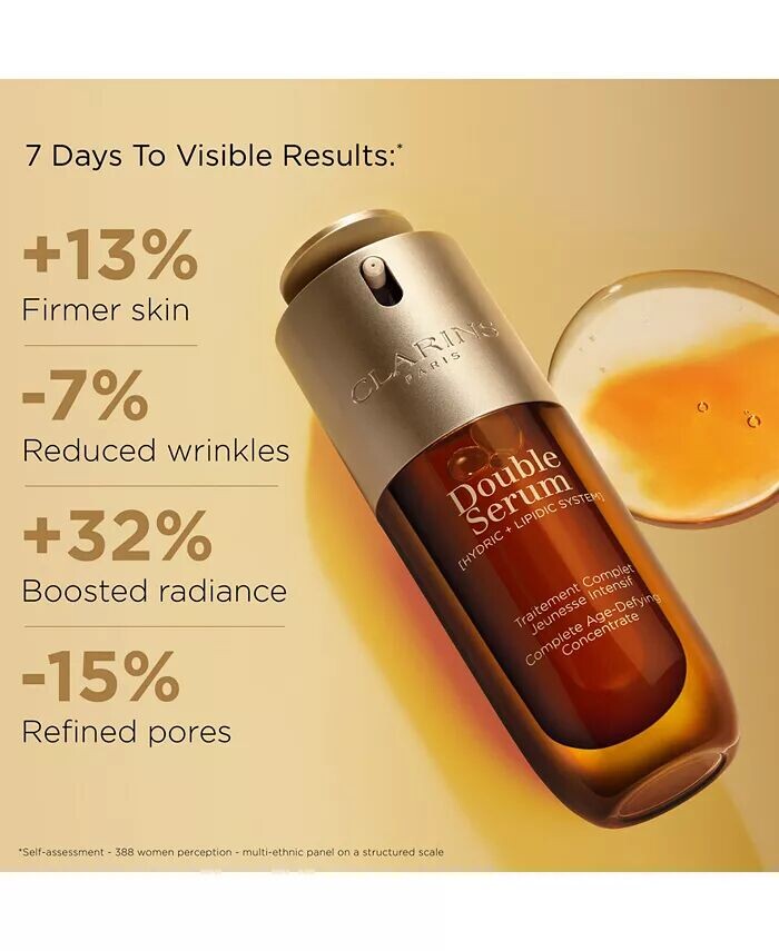Сыворотка Clarins — Двойная для укрепления, разглаживания, усиления сияния и сужения пор — фото 2