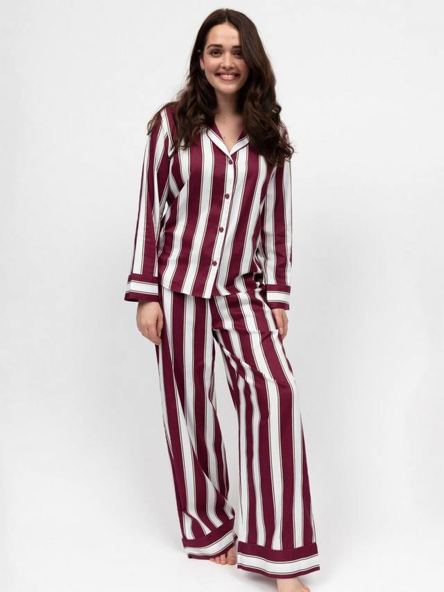 

Комплект пижамы Yasmin Stripe Long Cyberjammies, Ox Blood