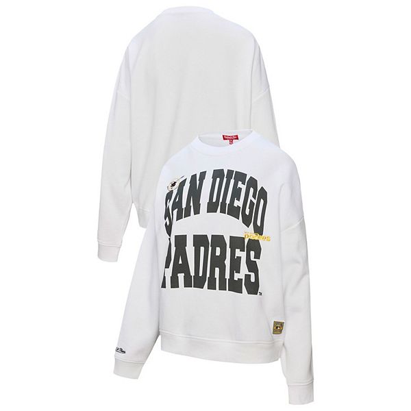 

Женский белый свитшот San Diego Padres Oversized Cooperstown Mitchell & Ness