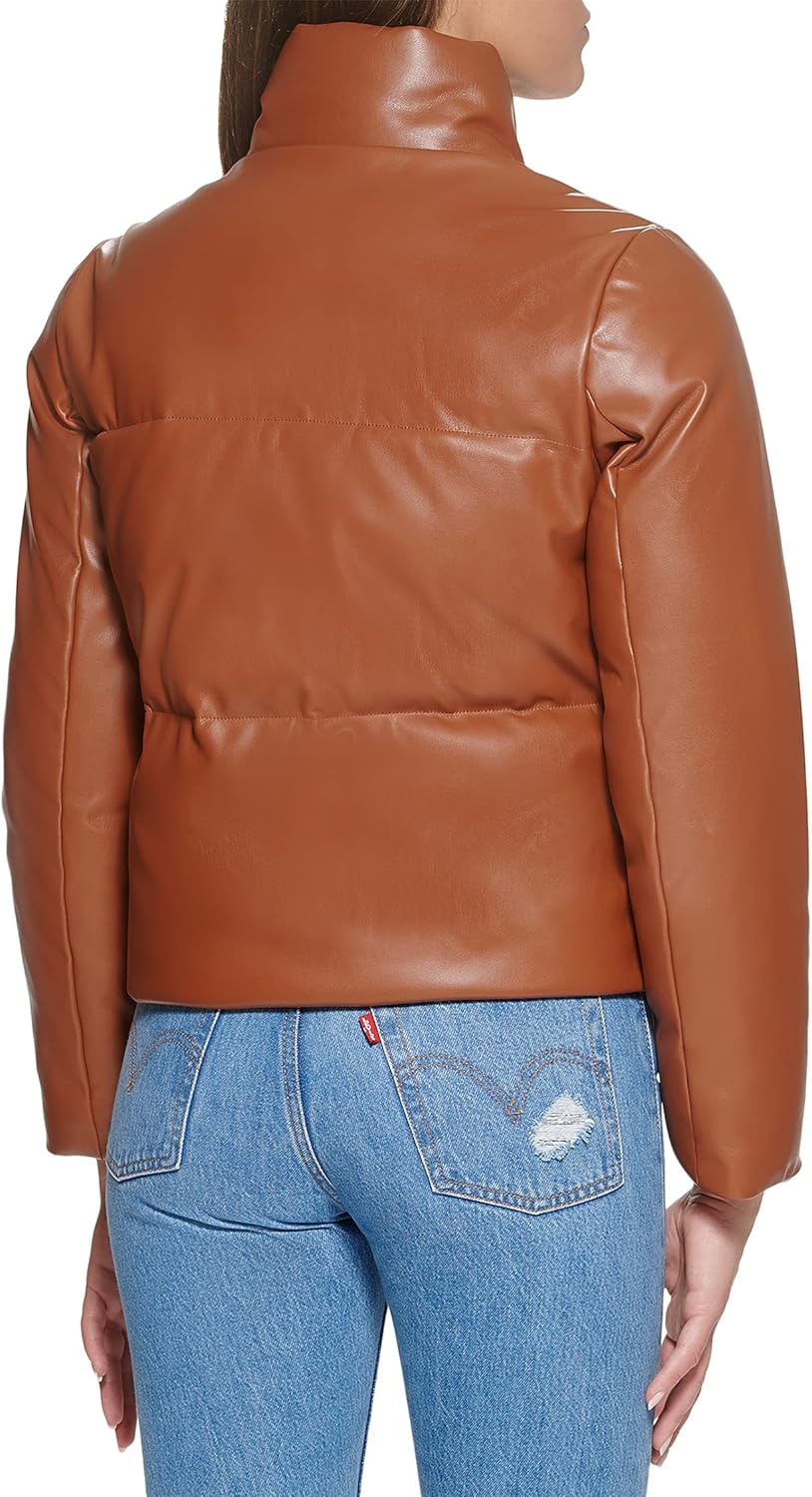 Женская пуховик Levi's Breanna с искусственным мехом, карамельный — фото 3