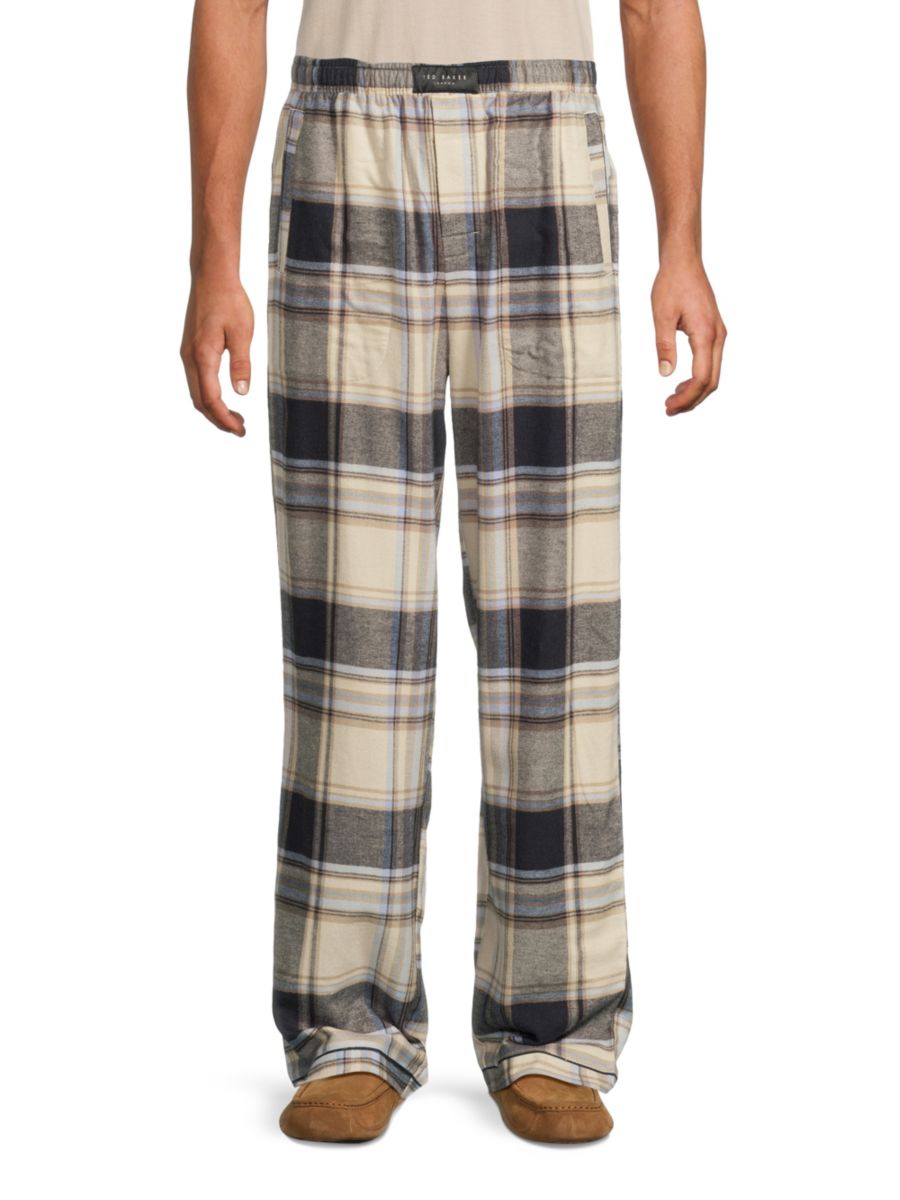 

Роскошные фланелевые тканые брюки Ted Baker, цвет Blue Plaid Multi