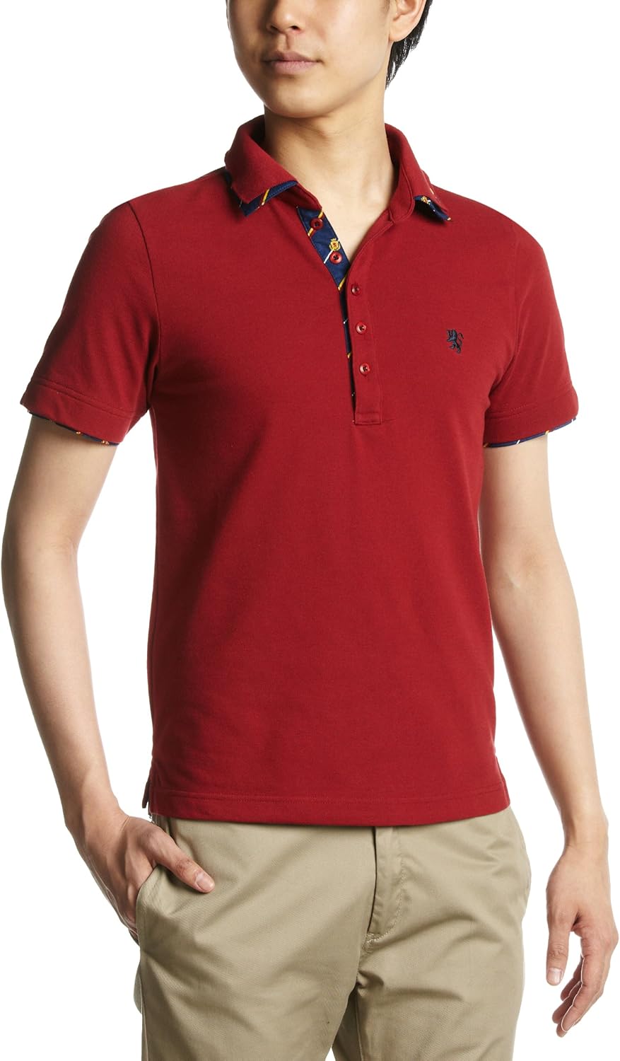 

Поло PINK PONC из пике с воротником 2 дюйма, полковой стиль Pincponc, винный