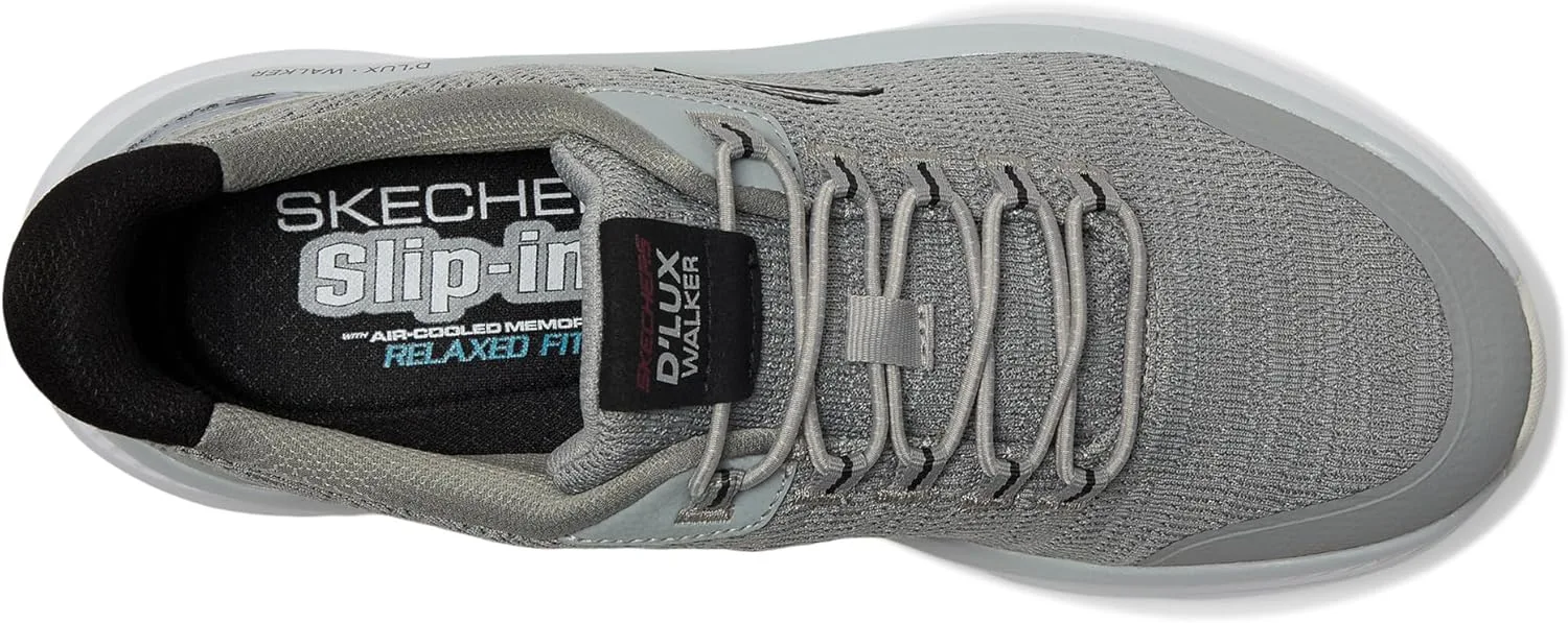 Мужские кроссовки Skechers D'lux Walker 3.0 Drevven Hands Free Slip-in, черный/серый — фото 2