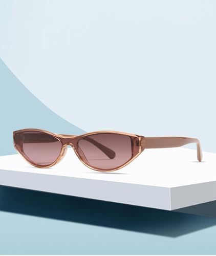 

Модные маленькие цельные солнцезащитные очки для женщин, винтажные солнцезащитные очки для женщин, уникальные панк-очки, защита от ультрафиолета UV400 MTZJH, Brown-brown