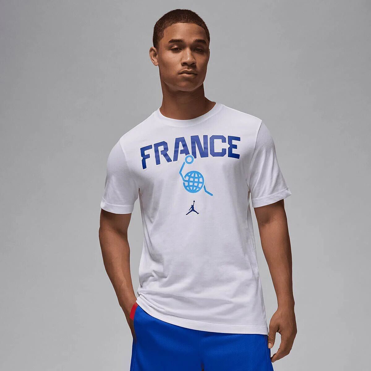 

Футболка France Basketball Team Nike, цвет White/White/University Blue/(Old Royal)