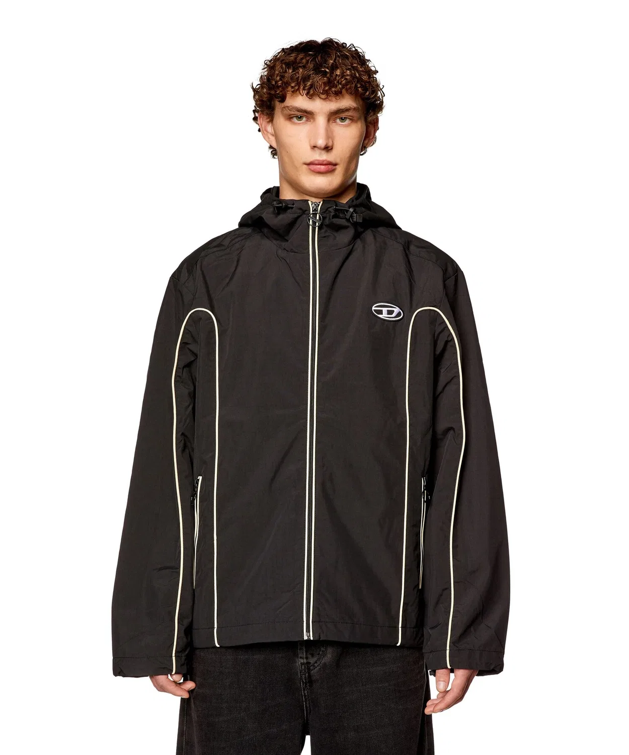 Куртка-ветровка мужская с капюшоном Cordura nylon, черная — фото 2