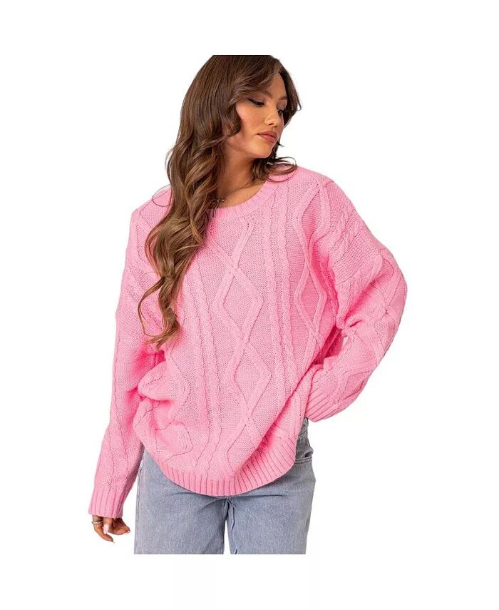 

Женский свитер Kennedy Oversize Cable Knit Edikted, розовый