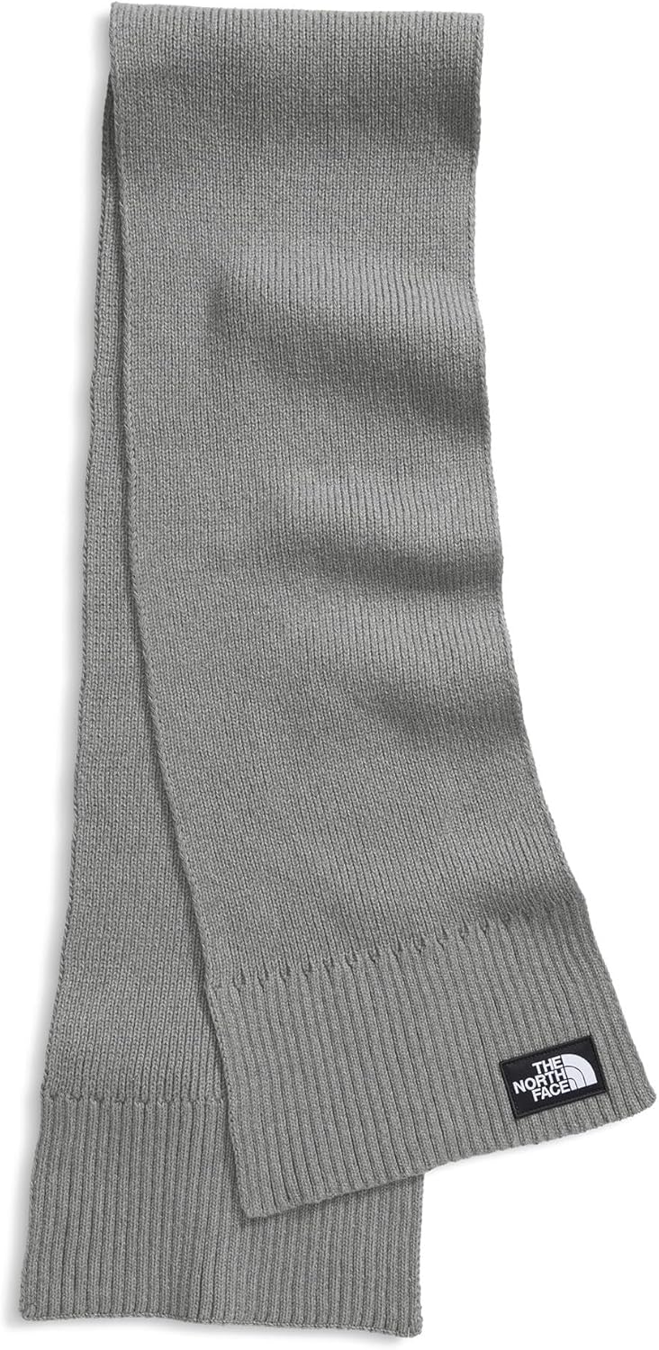 

The North Face TNF Logo Box Scarf | Зимний шарф для стиля и активного отдыха, мягкая и переработанная ткань риб, Tnf Medium Grey Heather