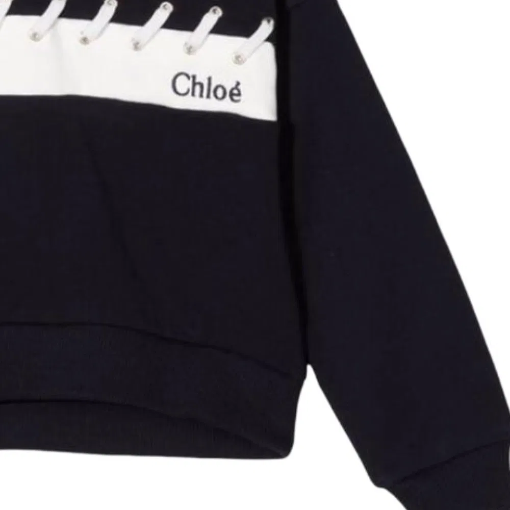Детский свитшот с капюшоном Chloé синий — фото 4