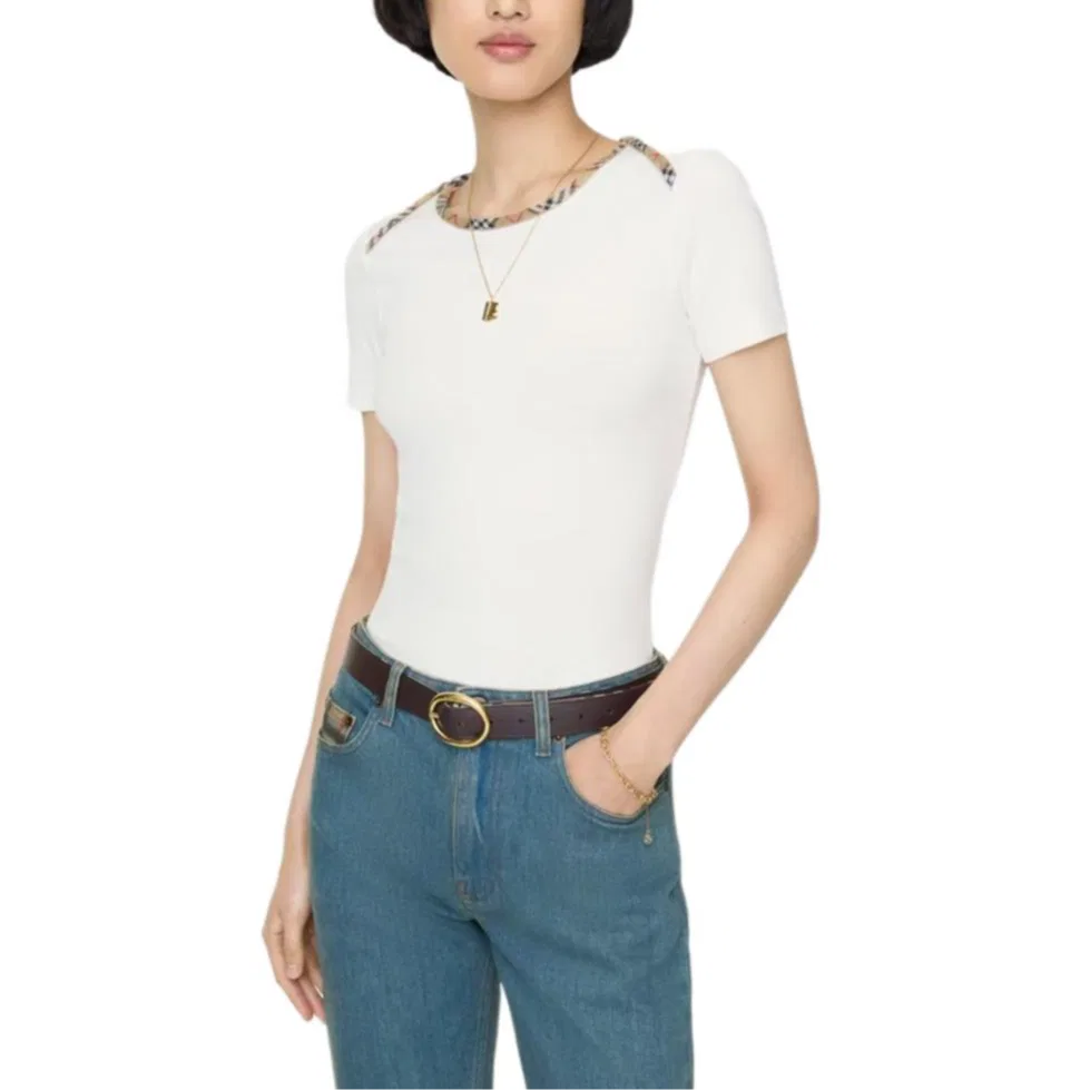 Футболка Burberry Regular T Shirt, женская, белый — фото 3