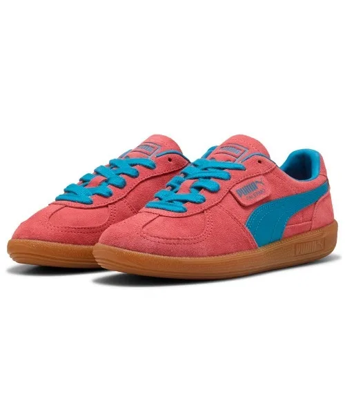 Унисекс кроссовки PUMA PALERMO из кожи с гам-солом розовые