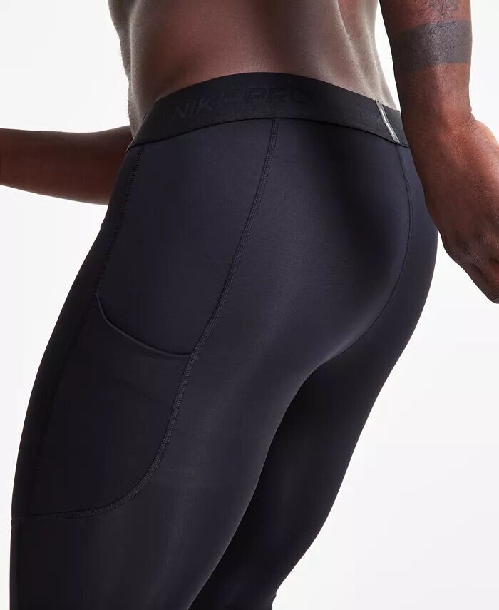 Мужские тайтсы для фитнеса Dri-FIT длиной 3/4 Nike, черный — фото 4
