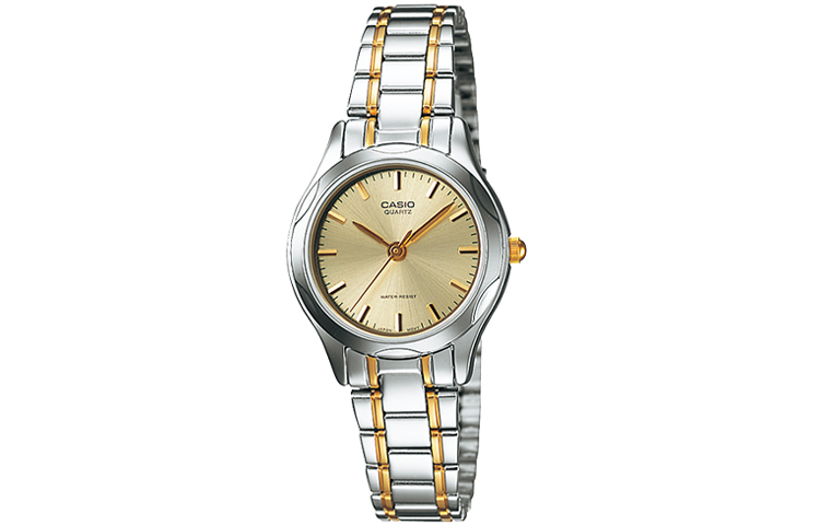 

CASIO Часы Women's Standard Series Gold Watch LTP-1275SG-9AQ, Gold Dial with Silver Strap