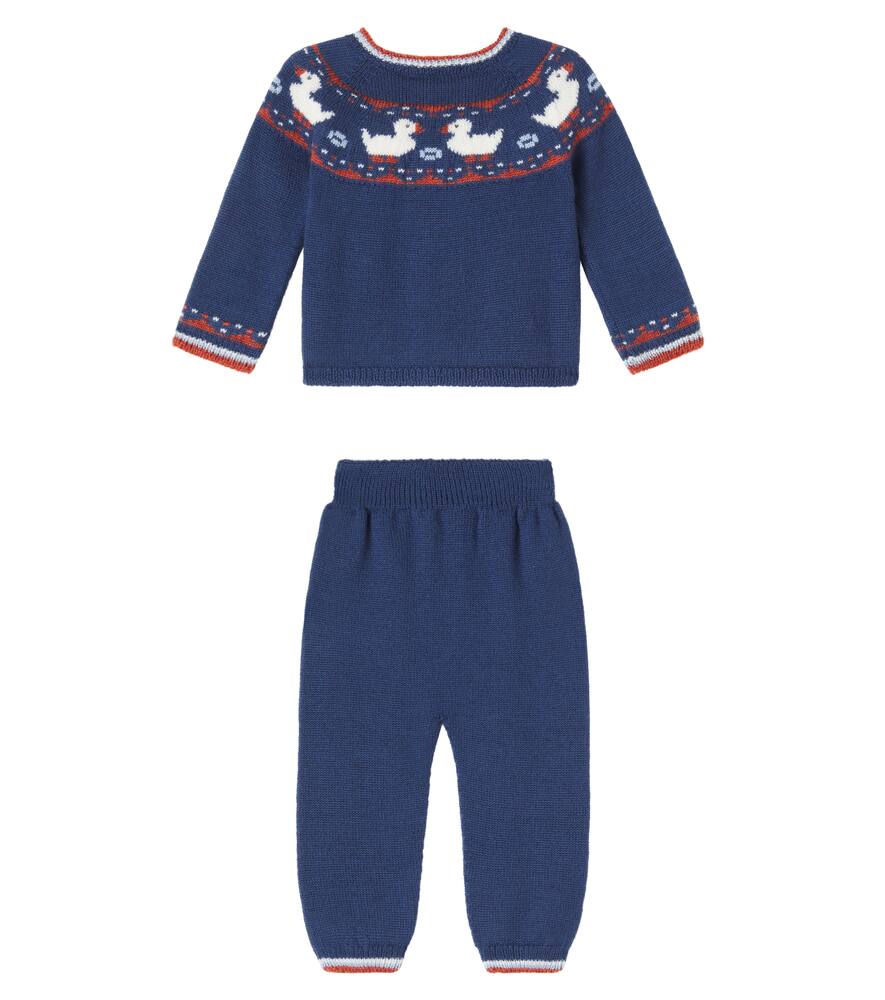 Комплект кардиган и штаны Baby Mavi из шерсти La Coqueta, Soft Denim Melange — фото 3