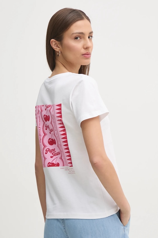 

Хлопковая футболка ROSEY Pepe Jeans, белый