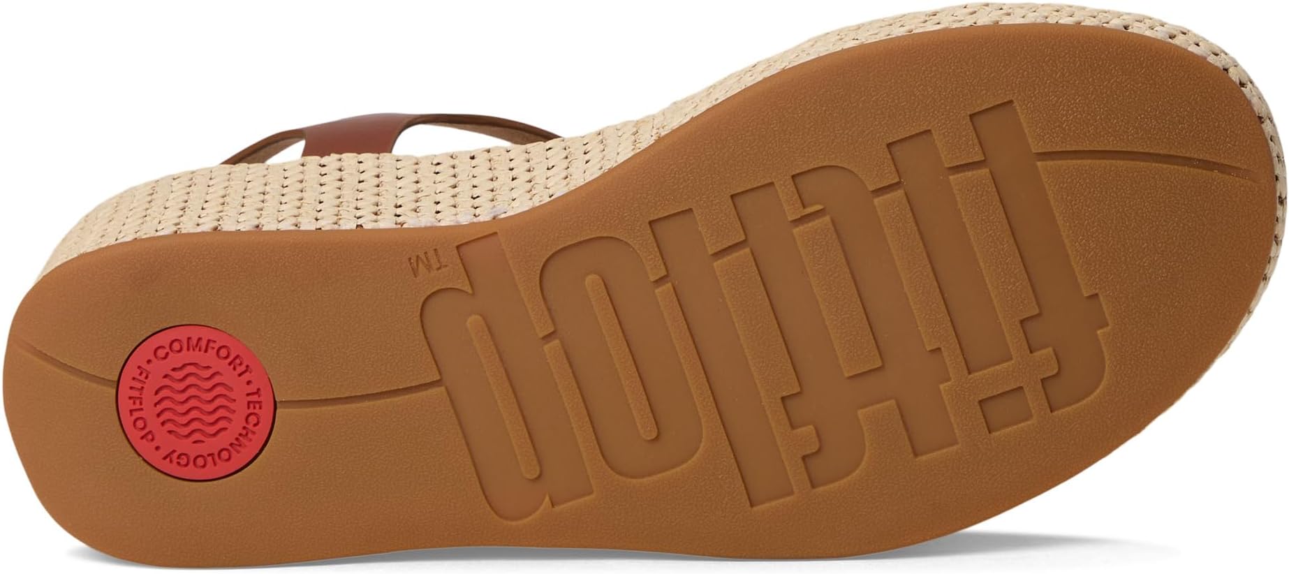 Сандалии FitFlop Platfforms Woven Wedge Ankle-Strap Sandals, цвет Deep Tan/Ivory — фото 3
