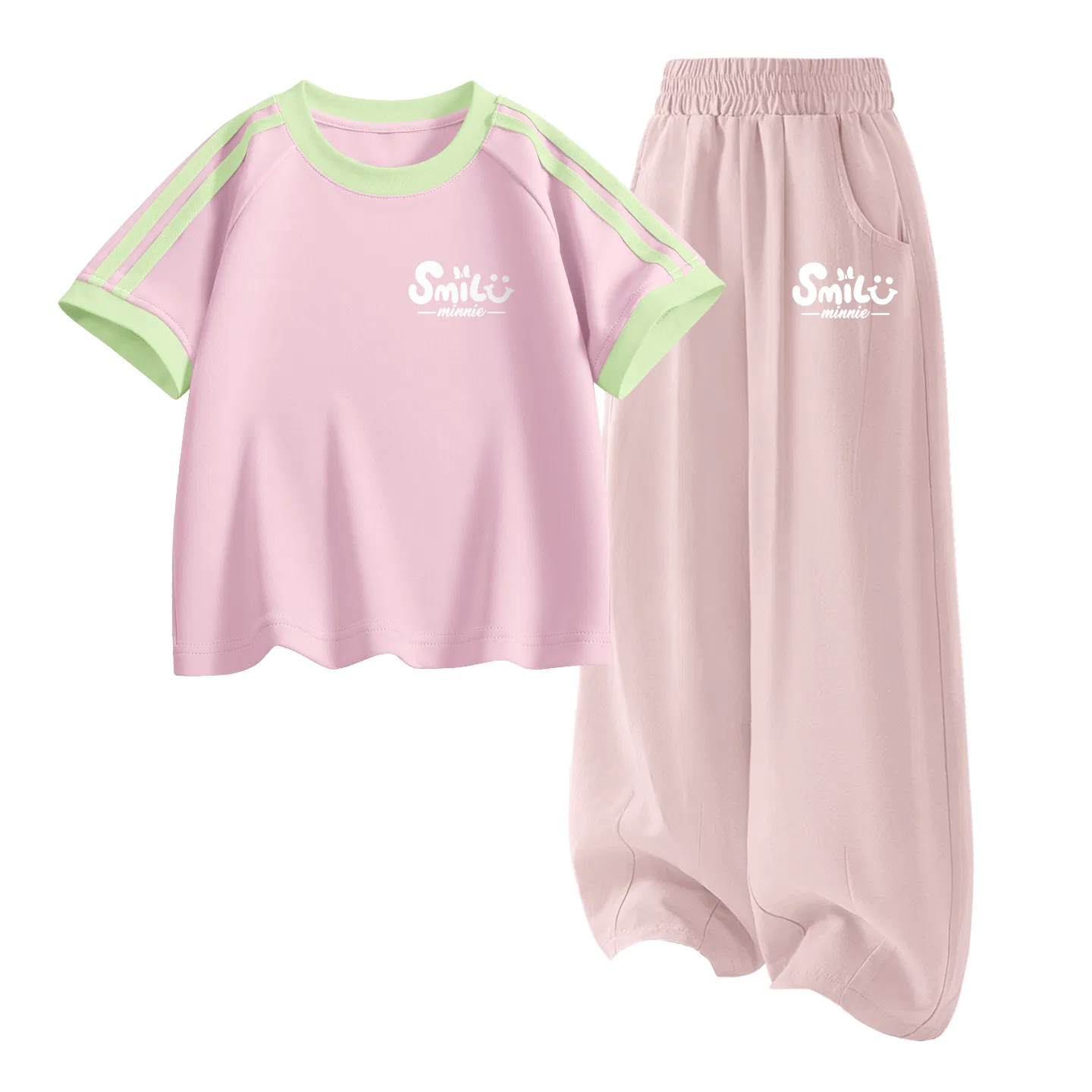 Детский спортивный костюм Casual Sportswear 2 Piece Set Disney, Di Warm Flower K Mousse Pink+Di Warm Flower K Rose Pink — фото 4